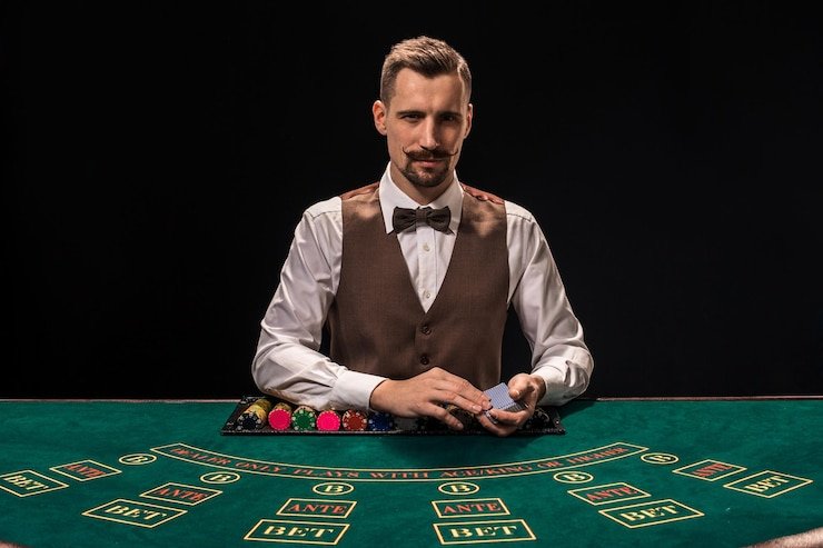 Tampilan meja baccarat langsung xingqiu di ponsel dengan dealer dan pemain kartu nyata